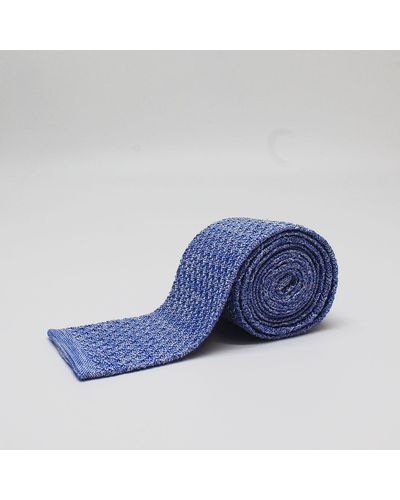 Harvie & Hudson Sky Blue Knitted Silk Tie