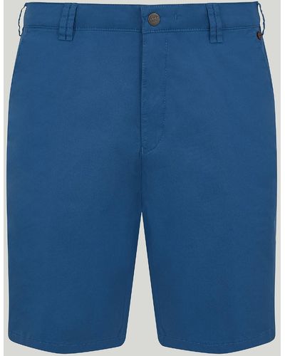 Harvie & Hudson Blue Meyer Tailored Cotton Short