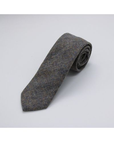 Harvie & Hudson Oatmeal Tweed Wool Tie - Natural