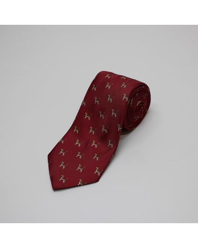 Harvie & Hudson Red Dogs Printed Silk Tie