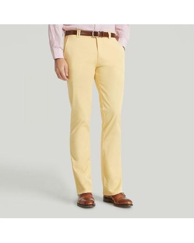 Harvie & Hudson Lemon Meyer Cotton Classic Trouser - Yellow