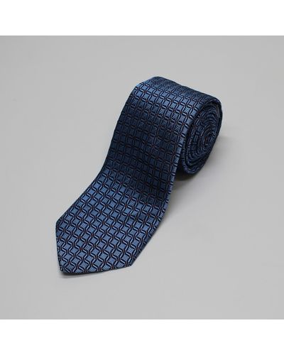 Harvie & Hudson Blue Mosaic Woven Silk Tie