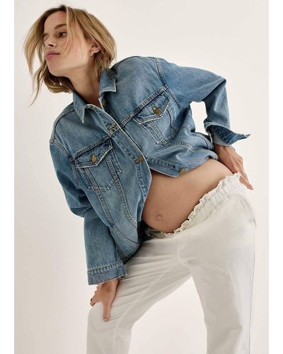 HATCH The Classic Maternity Jean Jacket - Blue
