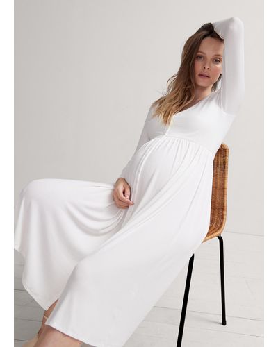 HATCH The Softest Rib Nursing Dress - White