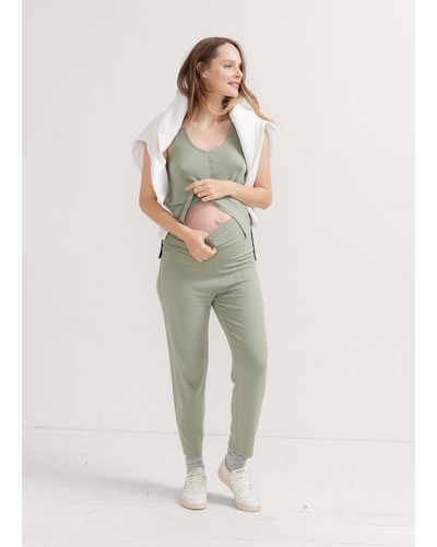 HATCH The Softest Rib Over/under Lounge Pant - Natural
