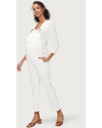 HATCH The Denim Maternity Overall - White