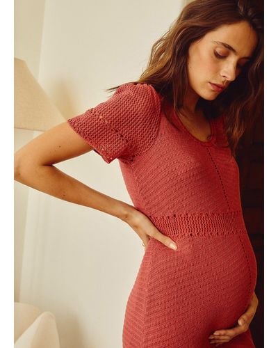 HATCH The Brielle Sweater Dress - Red