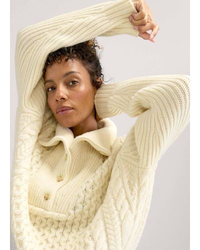 HATCH The Cable Knit Jo Sweater - Natural