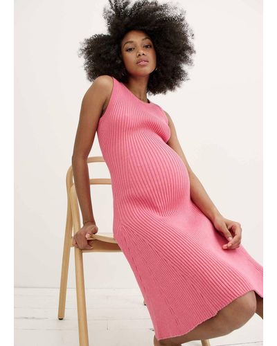 HATCH The Alexis Ribbed Knit Dress - Pink