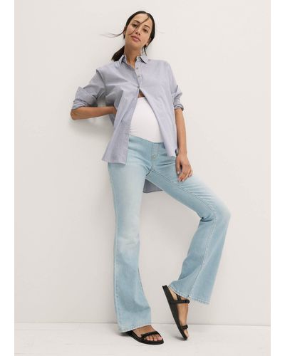 HATCH The Over The Bump Maternity Flare Jean - Blue