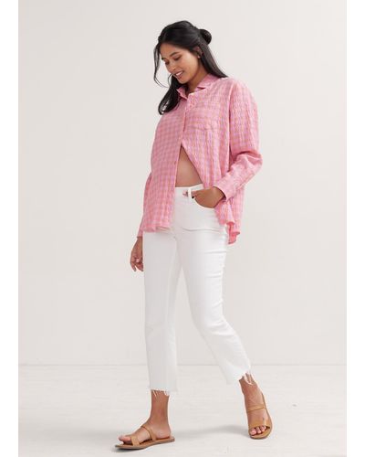 HATCH The Crop Maternity Jean - White