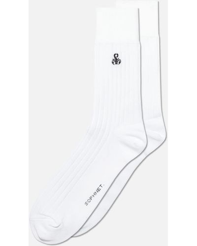 Sophnet Ribbed Socks - White