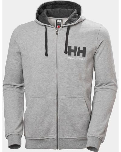 Helly Hansen Hh logo hoodie mit reißverschluss - Grau