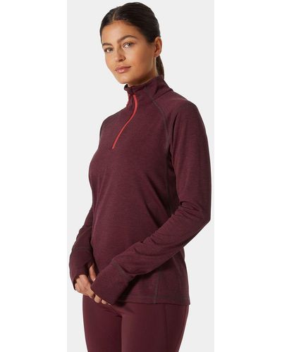 Helly Hansen Lifa® Tech Lite 1/2 Zip T-shirt Purple - Red