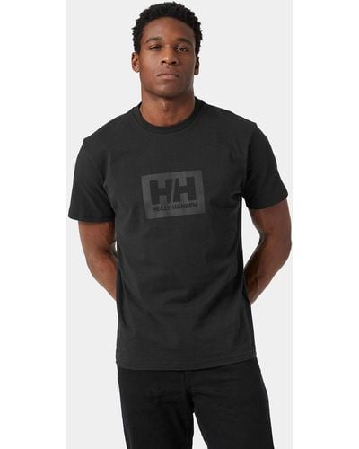 Helly Hansen Hh box weiches baumwoll-t-shirt - Schwarz