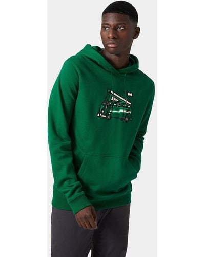 Helly Hansen F2f hoodie aus biobaumwolle - Grün