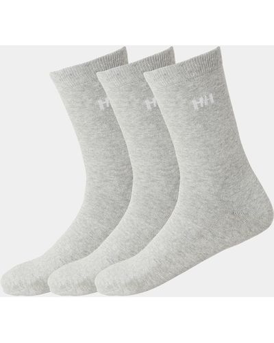 Helly Hansen Paquete de 3 pares de calcetines de algodón para uso diario - Gris
