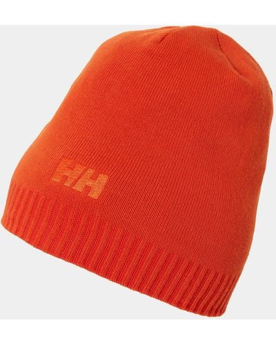 Helly Hansen Brand Soft Jersey Knit Beanie Orange Std - Red