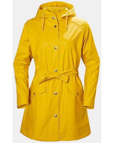 Helly Hansen Women's Lyness Ii Retro 3/4 Length Rain Coat Yellow