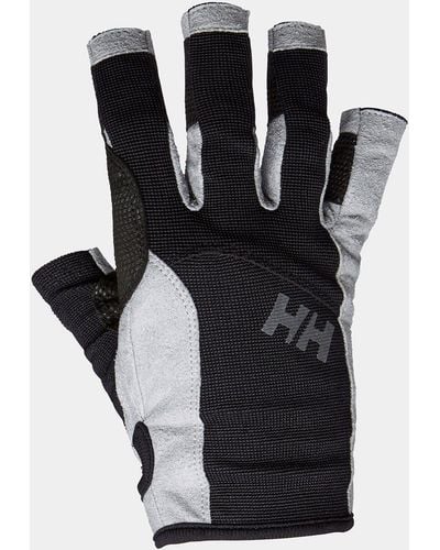 Helly Hansen Durable Short Finger Sailing Gloves - Black