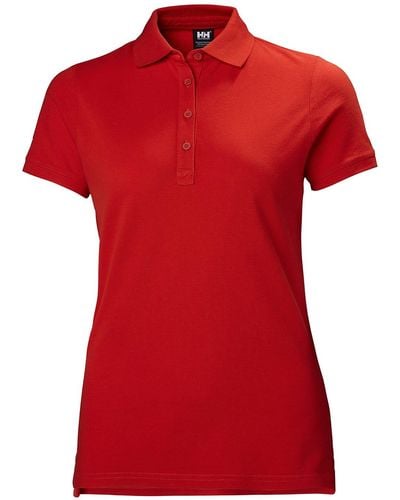 Helly Hansen Crew Pique 2 Cotton Polo Shirt Red