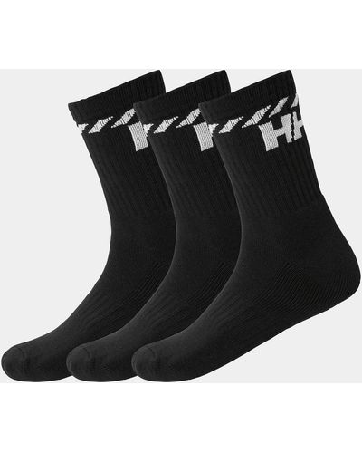 Helly Hansen Paquete de 3 pares de calcetines deportivos de algodón - Negro
