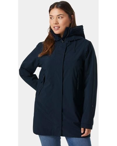 Helly Hansen Victoria Mid-length Raincoat Navy - Blue