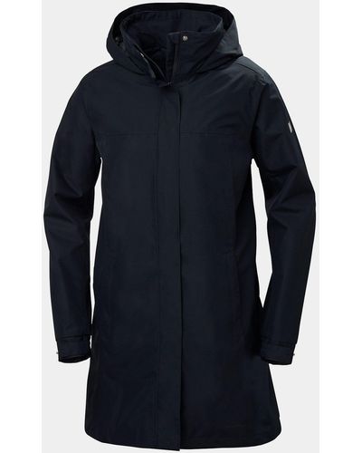 Helly Hansen Aden Long Rain Coat Navy - Blue