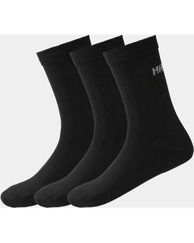 Helly Hansen Paquete de 3 pares de calcetines de algodón para uso diario - Negro