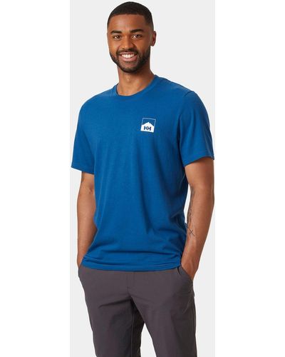 Helly Hansen T-shirt en coton à motif hh nord - Bleu