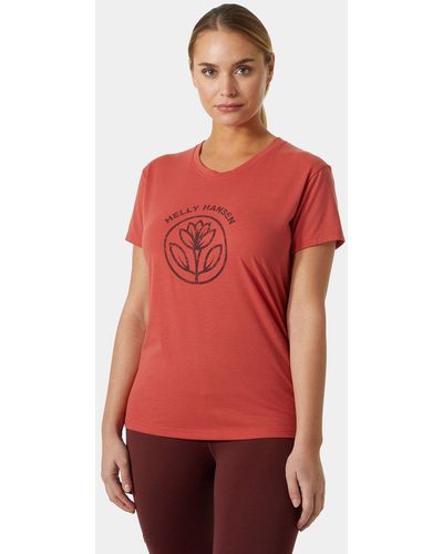 Helly Hansen T-shirt à motif en jersey recyclé skog - Rouge