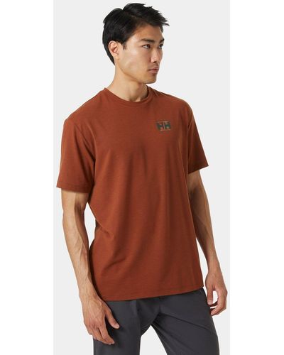 Helly Hansen Skog Recycled Graphic T-shirt Red - Brown
