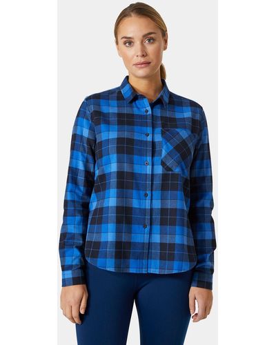 Helly Hansen Blusen chemise femme lokka organic flannel - Blau