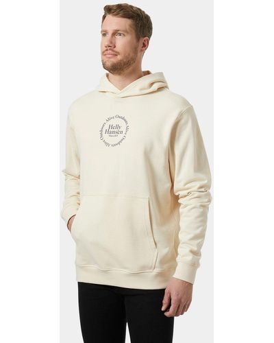 Helly Hansen Core Graphic Sweat Hoodie White - Natural