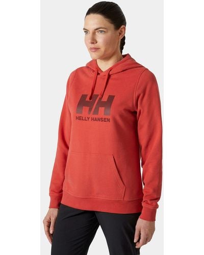 Helly Hansen Hh Logo Cotton French Terry Hoodie Red