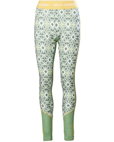 Helly Hansen Women's Lifa® Merino Midweight Graphic Base Layer Pants Baselayer - Green