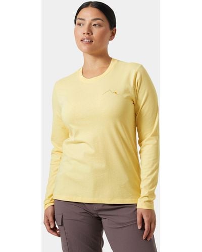Helly Hansen Camiseta f2f de manga larga de algodón orgánico - Amarillo