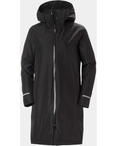 Helly Hansen Aspire Long Hooded Raincoat - Black