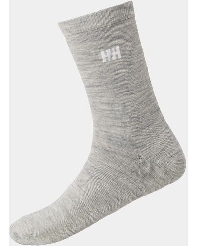 Helly Hansen Everyday Wool Sock 2pk - Soft Classic Wool Liner Sock Gray