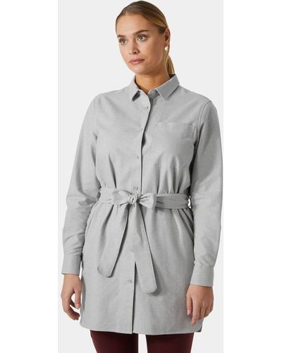 Helly Hansen Organic Flannel Shirt Dress - Gray