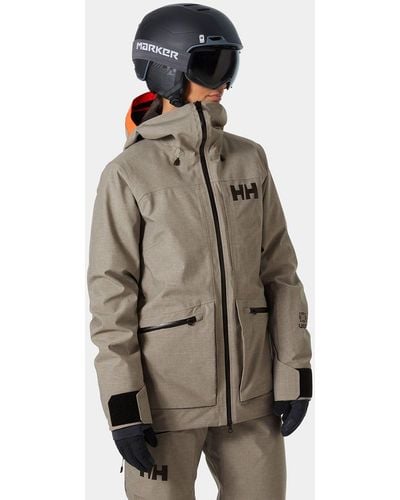 Helly Hansen Powderqueen 3.0 Durable Ski Jacket Gray - Brown