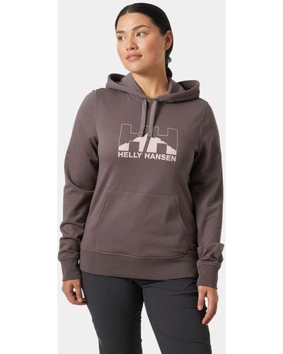 Helly Hansen Nord Graphic Soft Pullover Hoodie Gray - Brown