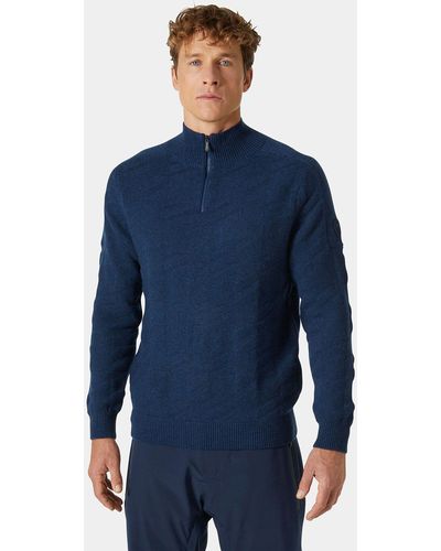 Helly Hansen Kitz woll-pullover halber zipper 2.0 - Blau