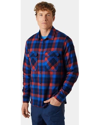 Helly Hansen Lokka Organic Flannel Shirt Red - Blue