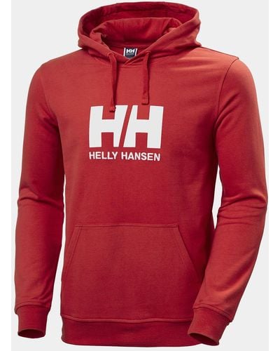 Helly Hansen Sweat à capuche en coton doux hh logo - Rouge