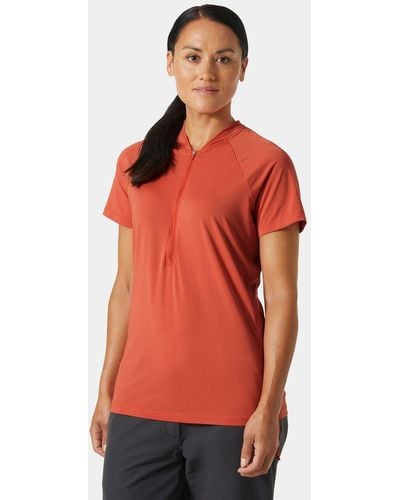 Helly Hansen Camiseta siren de secado rápido con media cremallera - Naranja