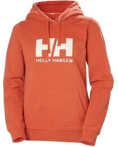 Helly Hansen Hh Logo Cotton French Terry Hoodie Red - Orange