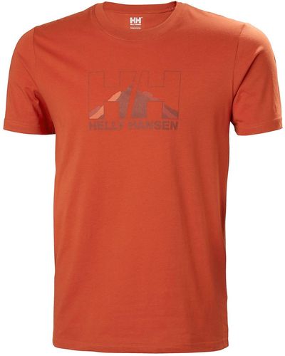 Helly Hansen Nord Graphic Tshirt - Nord Graphic Cotton Mix Tshirt Orange