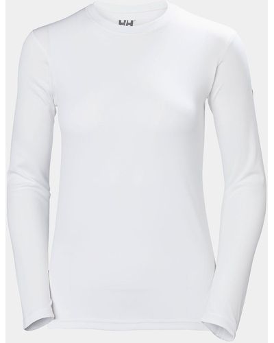 Helly Hansen Hh tech langarm-shirt mit rundhalsausschnitt - Weiß