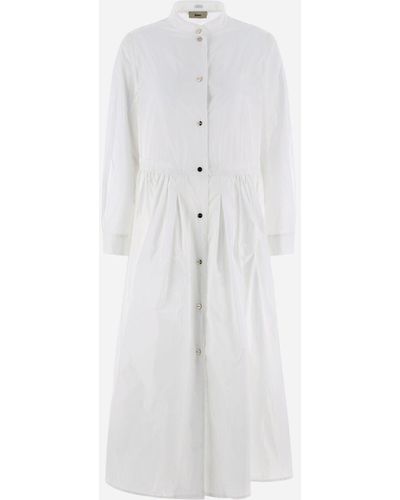 Herno Cotton And Monogram Dress - White